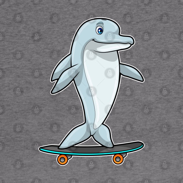 Dolphin as Skater with Skateboard by Markus Schnabel